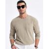 imageJMIERR Mens Long Sleeve Shirts Casual Crewneck Pullover TShirt Stretch Textured Knit Tee with Pocket11 Moss Green
