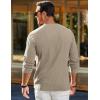 imageJMIERR Mens Long Sleeve Shirts Casual Crewneck Pullover TShirt Stretch Textured Knit Tee with Pocket11 Moss Green