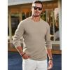 imageJMIERR Mens Long Sleeve Shirts Casual Crewneck Pullover TShirt Stretch Textured Knit Tee with Pocket11 Moss Green