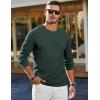 imageJMIERR Mens Long Sleeve Shirts Casual Crewneck Pullover TShirt Stretch Textured Knit Tee with Pocket12 Green