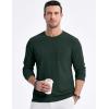 imageJMIERR Mens Long Sleeve Shirts Casual Crewneck Pullover TShirt Stretch Textured Knit Tee with Pocket12 Green