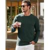 imageJMIERR Mens Long Sleeve Shirts Casual Crewneck Pullover TShirt Stretch Textured Knit Tee with Pocket12 Green