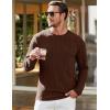 imageJMIERR Mens Long Sleeve Shirts Casual Crewneck Pullover TShirt Stretch Textured Knit Tee with Pocket13 Coffee
