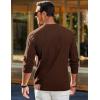 imageJMIERR Mens Long Sleeve Shirts Casual Crewneck Pullover TShirt Stretch Textured Knit Tee with Pocket13 Coffee