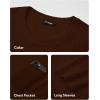 imageJMIERR Mens Long Sleeve Shirts Casual Crewneck Pullover TShirt Stretch Textured Knit Tee with Pocket13 Coffee