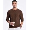 imageJMIERR Mens Long Sleeve Shirts Casual Crewneck Pullover TShirt Stretch Textured Knit Tee with Pocket13 Coffee