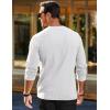 imageJMIERR Mens Long Sleeve Shirts Casual Crewneck Pullover TShirt Stretch Textured Knit Tee with Pocket14 White