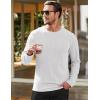 imageJMIERR Mens Long Sleeve Shirts Casual Crewneck Pullover TShirt Stretch Textured Knit Tee with Pocket14 White