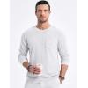 imageJMIERR Mens Long Sleeve Shirts Casual Crewneck Pullover TShirt Stretch Textured Knit Tee with Pocket14 White