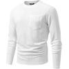 imageJMIERR Mens Long Sleeve Shirts Casual Crewneck Pullover TShirt Stretch Textured Knit Tee with Pocket14 White