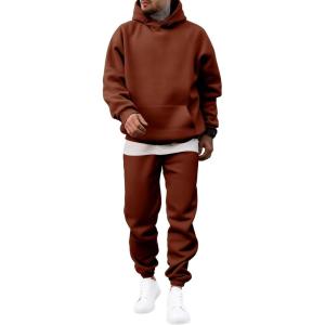 imageJMIERR Mens 2 Piece Outfits Hoodie Sweatshirt Tracksuit ampamp Joggers Sweatpants Sweatsuit SetCaramel