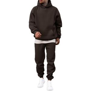imageJMIERR Mens 2 Piece Outfits Hoodie Sweatshirt Tracksuit ampamp Joggers Sweatpants Sweatsuit SetChocolate Brown