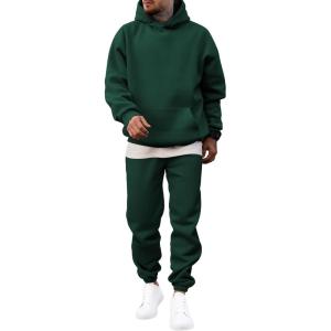 imageJMIERR Mens 2 Piece Outfits Hoodie Sweatshirt Tracksuit ampamp Joggers Sweatpants Sweatsuit SetDark Green