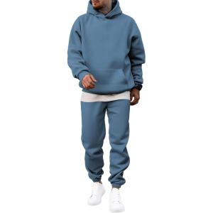 imageJMIERR Mens 2 Piece Outfits Hoodie Sweatshirt Tracksuit ampamp Joggers Sweatpants Sweatsuit SetSky Blue