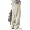 imageJMIERR Mens Corduroy Pants Casual Baggy Pants Wide Leg Loose Fit Joggers Sweatpants Elastic Waist Drawstring with PocketsBeige