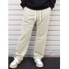 imageJMIERR Mens Corduroy Pants Casual Baggy Pants Wide Leg Loose Fit Joggers Sweatpants Elastic Waist Drawstring with PocketsBeige