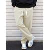 imageJMIERR Mens Corduroy Pants Casual Baggy Pants Wide Leg Loose Fit Joggers Sweatpants Elastic Waist Drawstring with PocketsBeige