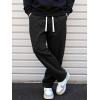 imageJMIERR Mens Corduroy Pants Casual Baggy Pants Wide Leg Loose Fit Joggers Sweatpants Elastic Waist Drawstring with PocketsBlack
