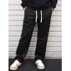 imageJMIERR Mens Corduroy Pants Casual Baggy Pants Wide Leg Loose Fit Joggers Sweatpants Elastic Waist Drawstring with PocketsBlack