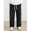 imageJMIERR Mens Corduroy Pants Casual Baggy Pants Wide Leg Loose Fit Joggers Sweatpants Elastic Waist Drawstring with PocketsBlack