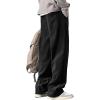 imageJMIERR Mens Corduroy Pants Casual Baggy Pants Wide Leg Loose Fit Joggers Sweatpants Elastic Waist Drawstring with PocketsBlack