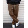 imageJMIERR Mens Corduroy Pants Casual Baggy Pants Wide Leg Loose Fit Joggers Sweatpants Elastic Waist Drawstring with PocketsBrown