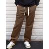 imageJMIERR Mens Corduroy Pants Casual Baggy Pants Wide Leg Loose Fit Joggers Sweatpants Elastic Waist Drawstring with PocketsBrown