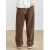 imageJMIERR Mens Corduroy Pants Casual Baggy Pants Wide Leg Loose Fit Joggers Sweatpants Elastic Waist Drawstring with PocketsBrown