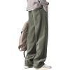 imageJMIERR Mens Corduroy Pants Casual Baggy Pants Wide Leg Loose Fit Joggers Sweatpants Elastic Waist Drawstring with PocketsGreen