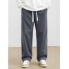 imageJMIERR Mens Corduroy Pants Casual Baggy Pants Wide Leg Loose Fit Joggers Sweatpants Elastic Waist Drawstring with PocketsGrey