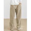 imageJMIERR Mens Corduroy Pants Casual Baggy Pants Wide Leg Loose Fit Joggers Sweatpants Elastic Waist Drawstring with PocketsKhaki