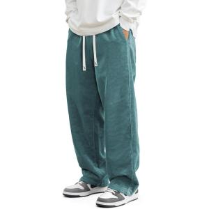 imageJMIERR Mens Corduroy Pants Casual Baggy Pants Wide Leg Loose Fit Joggers Sweatpants Elastic Waist Drawstring with PocketsBlue