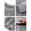 imageJMIERR Mens 2025 Casual Crewneck Dress Sweatshirts Pullover Fall Fleece Diamond Texture Warm Winter Comfy Long SleeveA Grey