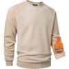 imageJMIERR Mens 2025 Casual Crewneck Dress Sweatshirts Pullover Fall Fleece Diamond Texture Warm Winter Comfy Long SleeveBeige