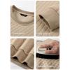 imageJMIERR Mens 2025 Casual Crewneck Dress Sweatshirts Pullover Fall Fleece Diamond Texture Warm Winter Comfy Long SleeveBeige