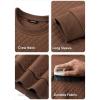 imageJMIERR Mens 2025 Casual Crewneck Dress Sweatshirts Pullover Fall Fleece Diamond Texture Warm Winter Comfy Long SleeveBrown
