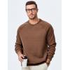 imageJMIERR Mens 2025 Casual Crewneck Dress Sweatshirts Pullover Fall Fleece Diamond Texture Warm Winter Comfy Long SleeveBrown