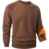 imageJMIERR Mens 2025 Casual Crewneck Dress Sweatshirts Pullover Fall Fleece Diamond Texture Warm Winter Comfy Long SleeveBrown