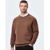 imageJMIERR Mens 2025 Casual Crewneck Dress Sweatshirts Pullover Fall Fleece Diamond Texture Warm Winter Comfy Long SleeveBrown