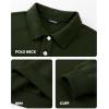 imageJMIERR Mens Casual Cotton Polo Sweatshirts Long Sleeve Button Collared Pullover ShirtsGreen