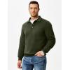 imageJMIERR Mens Casual Cotton Polo Sweatshirts Long Sleeve Button Collared Pullover ShirtsGreen