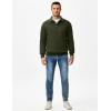 imageJMIERR Mens Casual Cotton Polo Sweatshirts Long Sleeve Button Collared Pullover ShirtsGreen