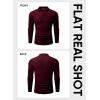 imageJMIERR Mens Casual Buttonless Polo Shirt Long Sleeve V Neck Ribbed Knit Golf ShirtsA Burgundy