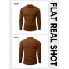 imageJMIERR Mens Casual Buttonless Polo Shirt Long Sleeve V Neck Ribbed Knit Golf ShirtsA Chestnut