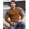 imageJMIERR Mens Casual Buttonless Polo Shirt Long Sleeve V Neck Ribbed Knit Golf ShirtsA Chestnut