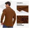 imageJMIERR Mens Casual Buttonless Polo Shirt Long Sleeve V Neck Ribbed Knit Golf ShirtsA Chestnut