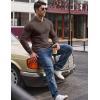 imageJMIERR Mens Casual Buttonless Polo Shirt Long Sleeve V Neck Ribbed Knit Golf ShirtsA Chicory Coffee