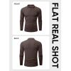 imageJMIERR Mens Casual Buttonless Polo Shirt Long Sleeve V Neck Ribbed Knit Golf ShirtsA Chicory Coffee