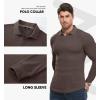 imageJMIERR Mens Casual Buttonless Polo Shirt Long Sleeve V Neck Ribbed Knit Golf ShirtsA Chicory Coffee