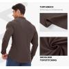 imageJMIERR Mens Casual Buttonless Polo Shirt Long Sleeve V Neck Ribbed Knit Golf ShirtsA Chicory Coffee